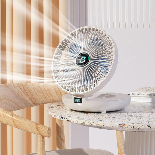 Rechargeable Mini Fan – Table & Wall, Cordless, Quiet