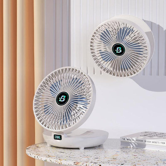 Rechargeable Mini Fan – Table & Wall, Cordless, Quiet