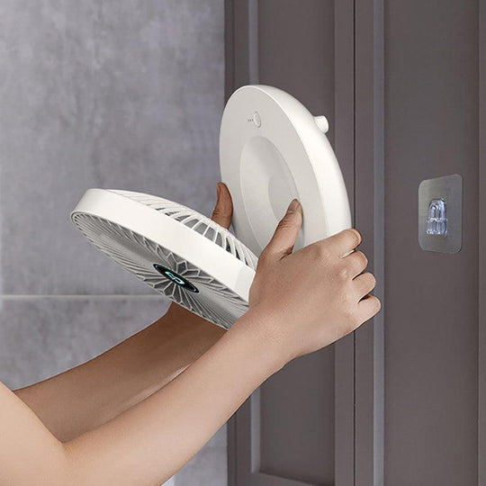 Rechargeable Mini Fan – Table & Wall, Cordless, Quiet