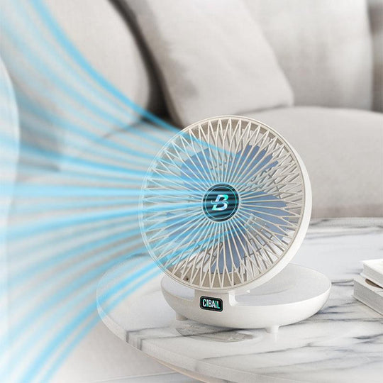 Rechargeable Mini Fan – Table & Wall, Cordless, Quiet