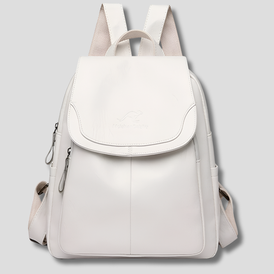 Leather Backpack with Hidden Zipper - Anti-Theft & RFID for Women