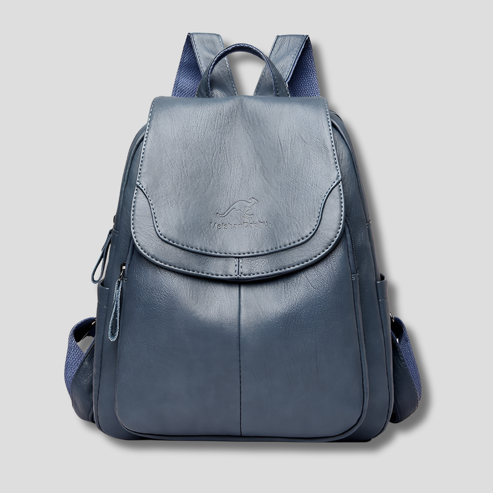 Leather Backpack with Hidden Zipper - Anti-Theft & RFID for Women