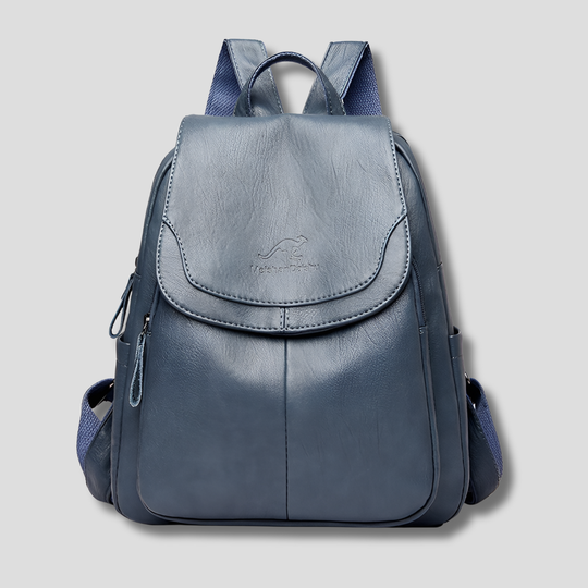Leather Backpack with Hidden Zipper - Anti-Theft & RFID for Women
