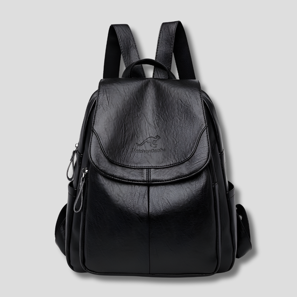 Leather Backpack with Hidden Zipper - Anti-Theft & RFID for Women