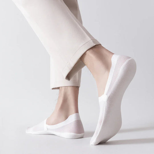 Low-Cut Mesh Liner Socks for Women with Non-Slip Silicone Grip