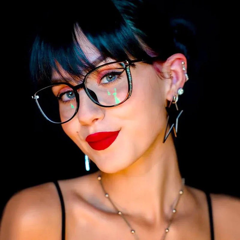 Oversized Reading Glasses for Women with Metal Accents