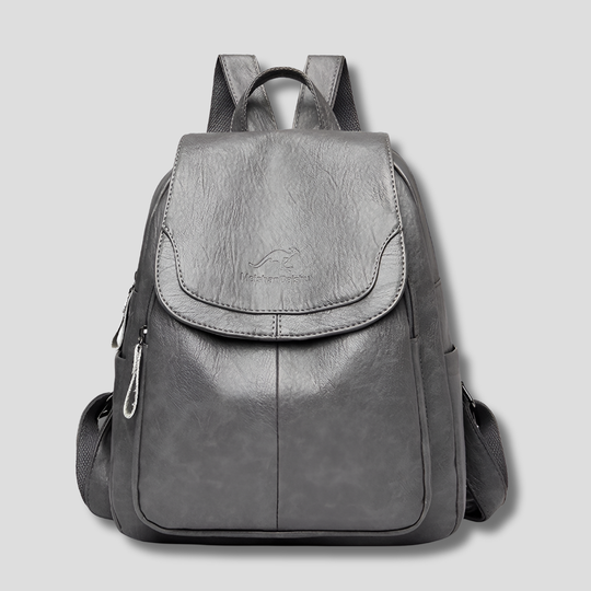 Leather Backpack with Hidden Zipper - Anti-Theft & RFID for Women