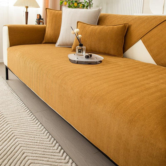 Non-Slip Fleece Couch Cover with Anti-Slide Bottom