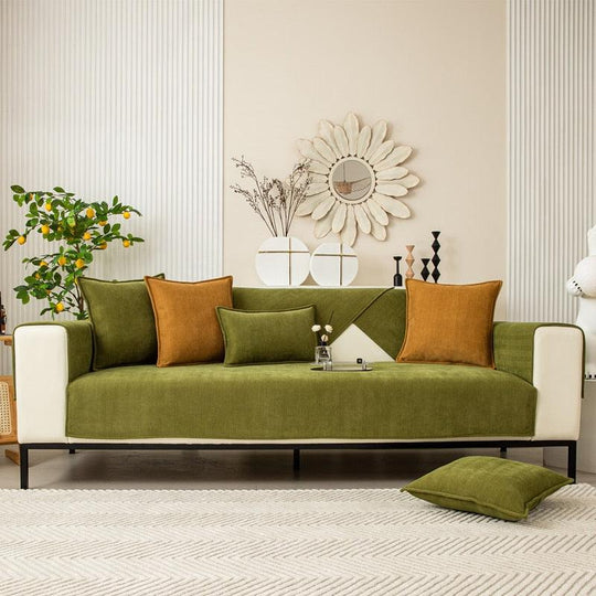 Non-Slip Fleece Couch Cover with Anti-Slide Bottom