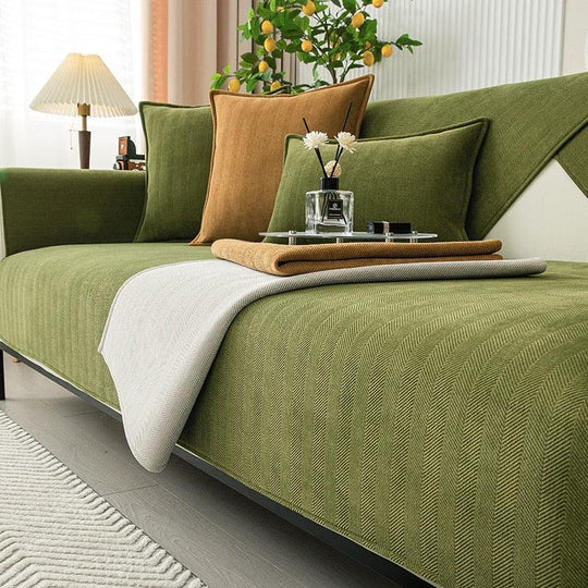 Non-Slip Fleece Couch Cover with Anti-Slide Bottom