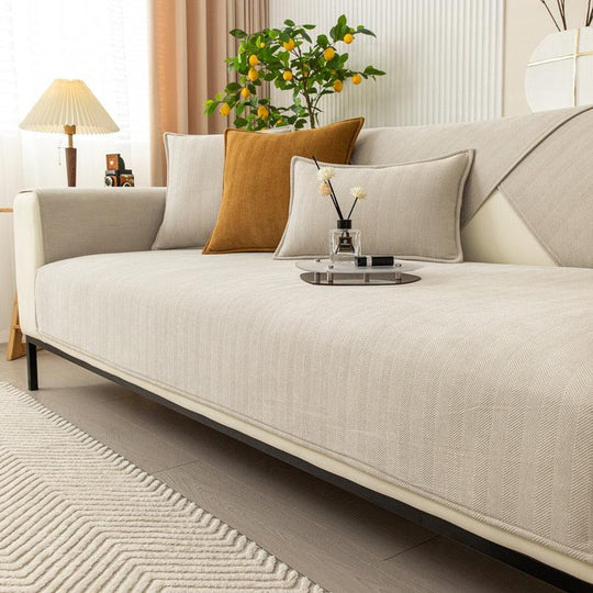 Non-Slip Fleece Couch Cover with Anti-Slide Bottom
