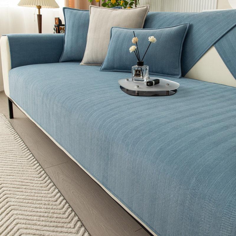 Non-Slip Fleece Couch Cover with Anti-Slide Bottom