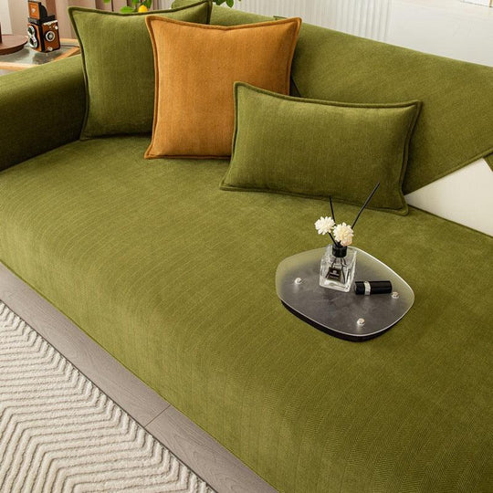 Non-Slip Fleece Couch Cover with Anti-Slide Bottom