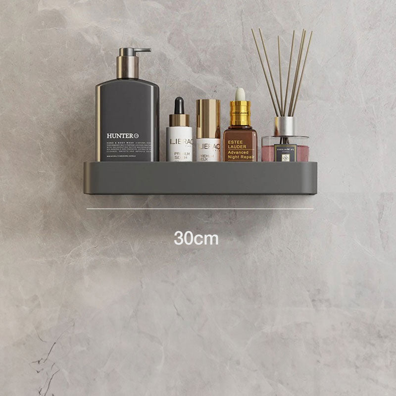 Modern Grey Bathroom Shelf - Wall-Mounted Storage Organizer