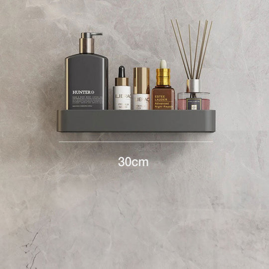 Modern Grey Bathroom Shelf - Wall-Mounted Storage Organizer