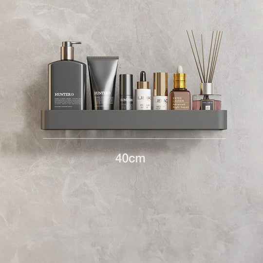 Modern Grey Bathroom Shelf - Wall-Mounted Storage Organizer