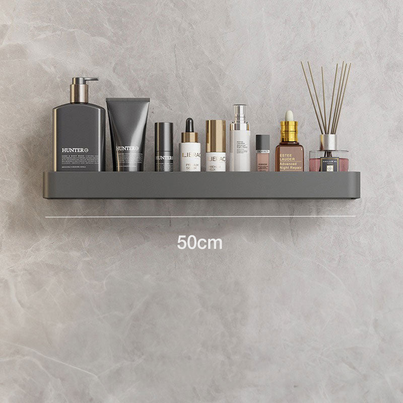 Modern Grey Bathroom Shelf - Wall-Mounted Storage Organizer