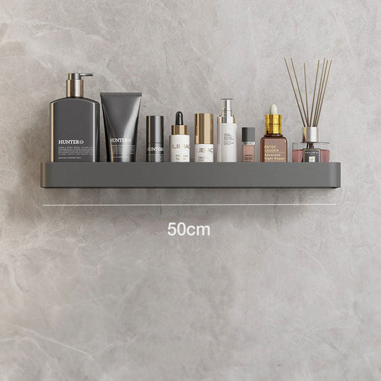 Modern Grey Bathroom Shelf - Wall-Mounted Storage Organizer