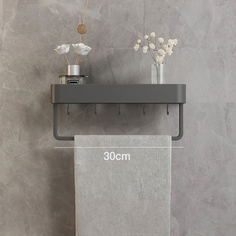 Modern Grey Bathroom Shelf - Wall-Mounted Storage Organizer