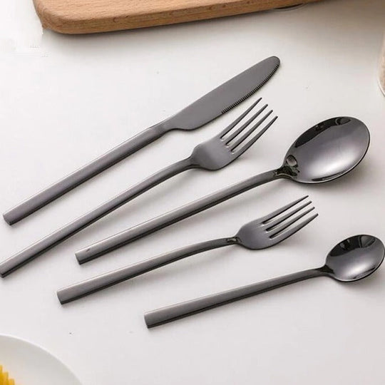 Stainless Steel Cutlery Set - 5-Piece Dinner Flatware