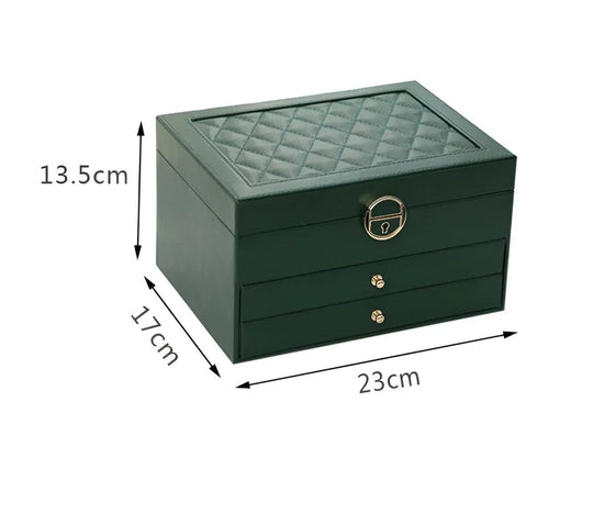 Elegant Multi-Layer Jewelry Box with Drawers & Compartments