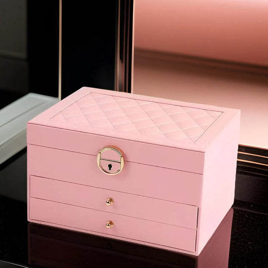 Elegant Multi-Layer Jewelry Box with Drawers & Compartments