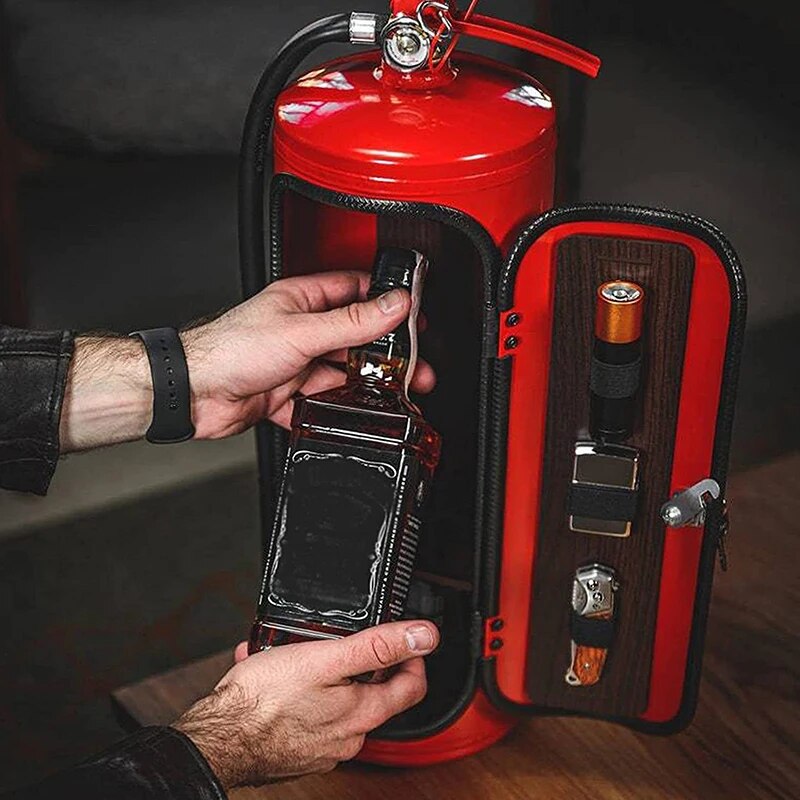 Fire Extinguisher Shaped Hidden Mini Bar Bottle Holder