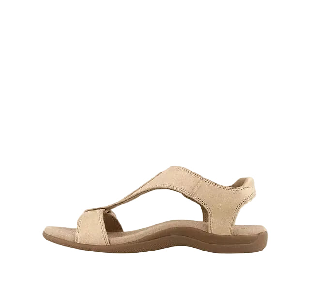 Women's Leather T-Strap Sandals – Comfortable & Adjustable