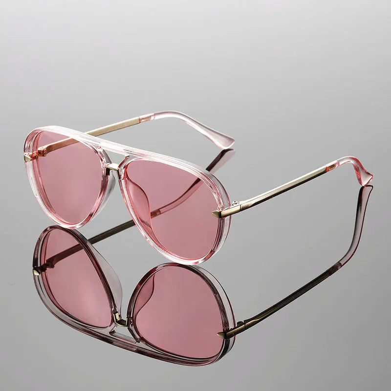 Retro Aviator Sunglasses for Women – Lightweight Metal UV400