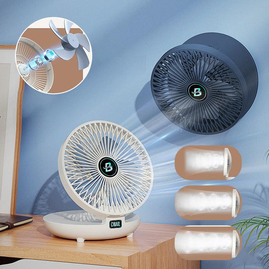 Rechargeable Mini Fan – Table & Wall, Cordless, Quiet