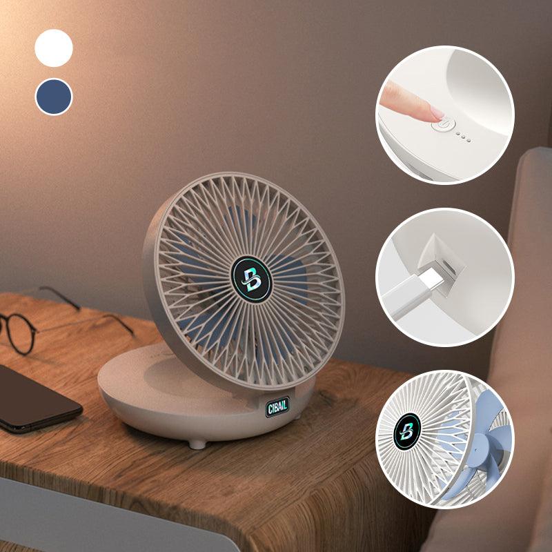 Rechargeable Mini Fan – Table & Wall, Cordless, Quiet