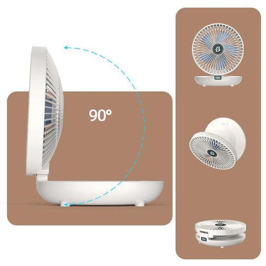 Rechargeable Mini Fan – Table & Wall, Cordless, Quiet