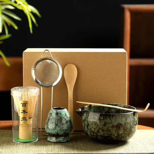 Matcha Set - 6-Piece with Bamboo Whisk and Bowl