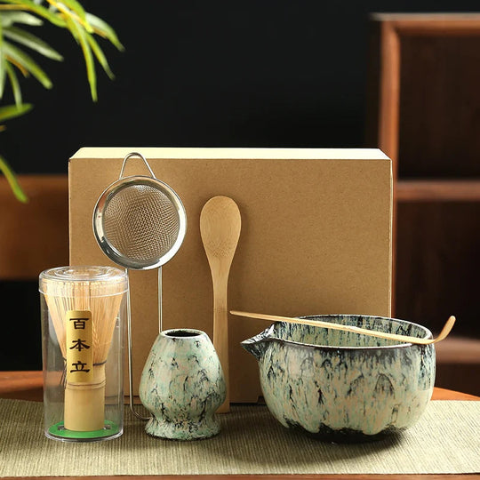 Matcha Set - 6-Piece with Bamboo Whisk and Bowl