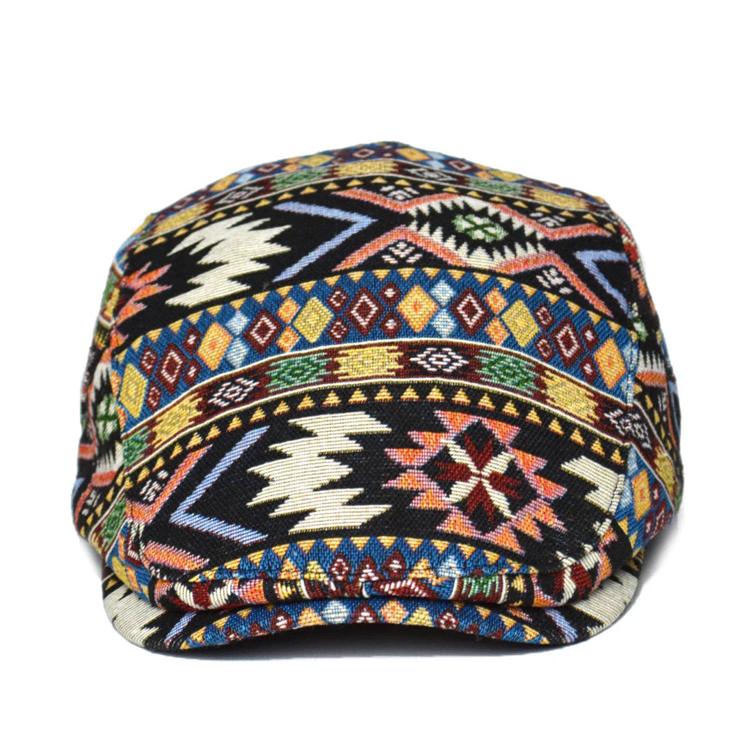 Vintage Bohemian Print Flat Cap - Unisex