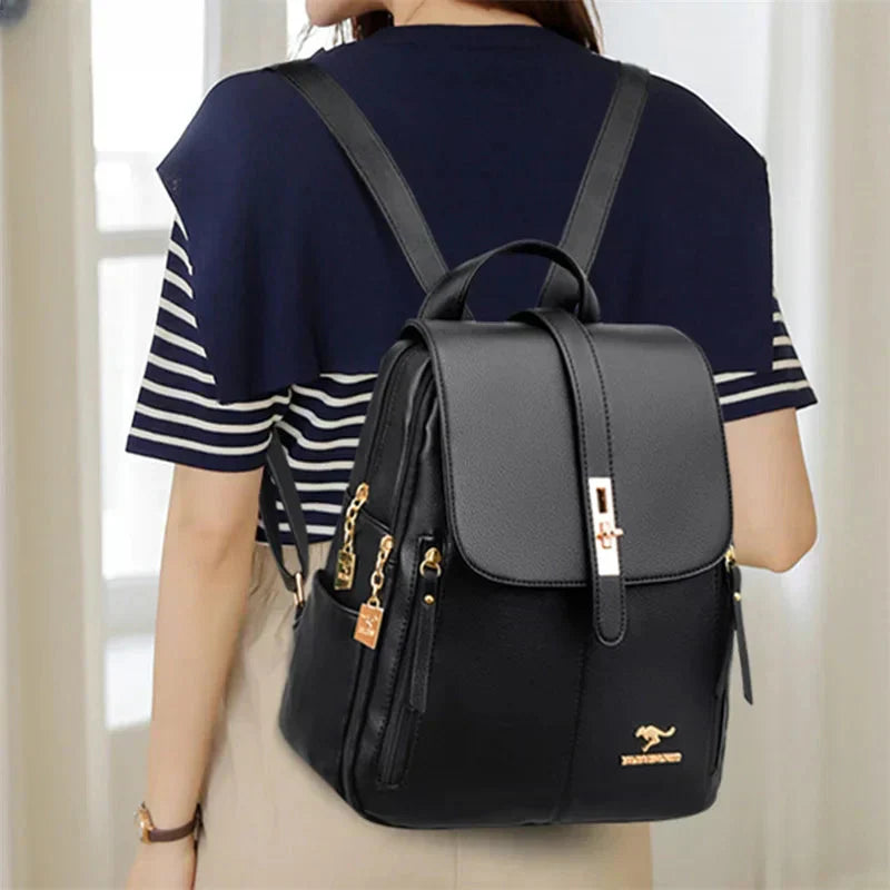Women's Leather Backpack – Compact & Elegant