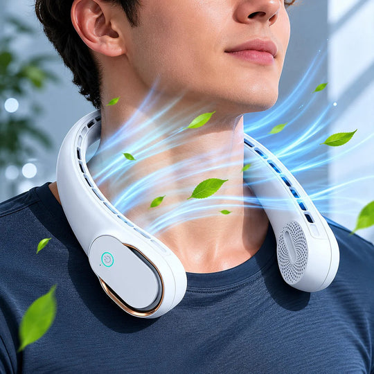 Bladeless Neck Fan – Portable, Quiet & Hands-Free Cooling