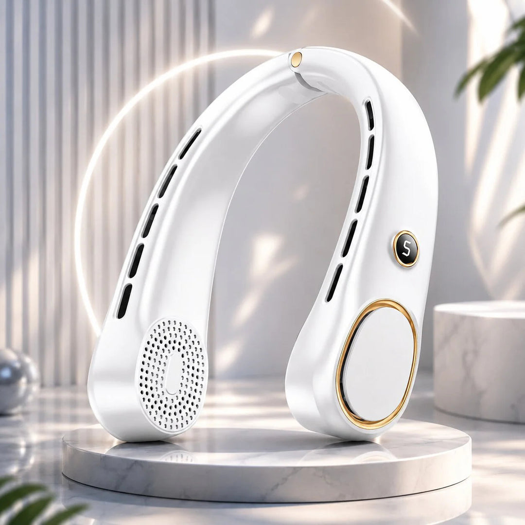 Bladeless Neck Fan – Portable, Quiet & Hands-Free Cooling