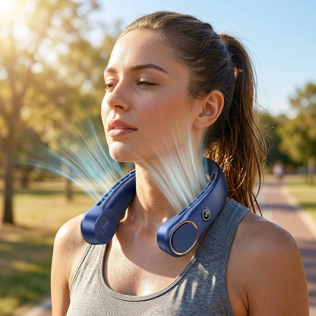 Bladeless Neck Fan – Portable, Quiet & Hands-Free Cooling