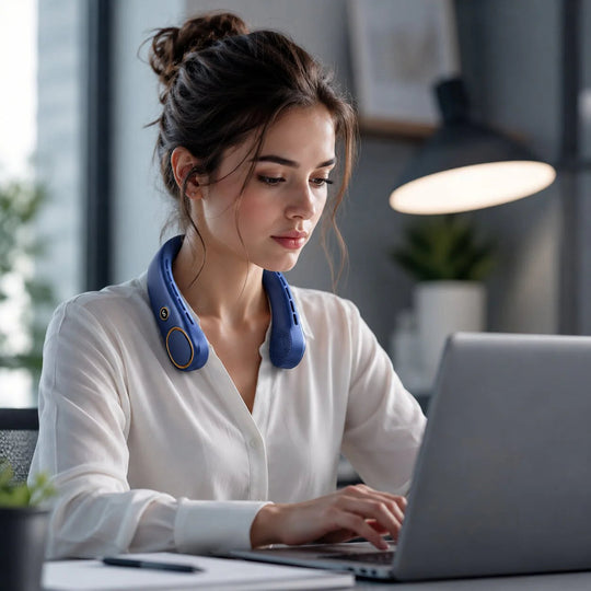 Bladeless Neck Fan – Portable, Quiet & Hands-Free Cooling