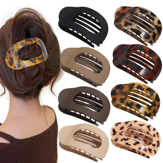 Oval Matte Hair Claw Clip for Women