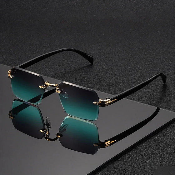 Rimless Gold Bridge Sunglasses – Gradient Tinted Lenses