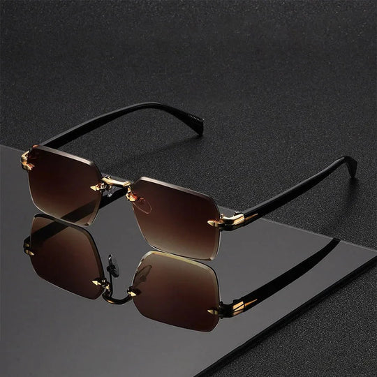 Rimless Gold Bridge Sunglasses – Gradient Tinted Lenses