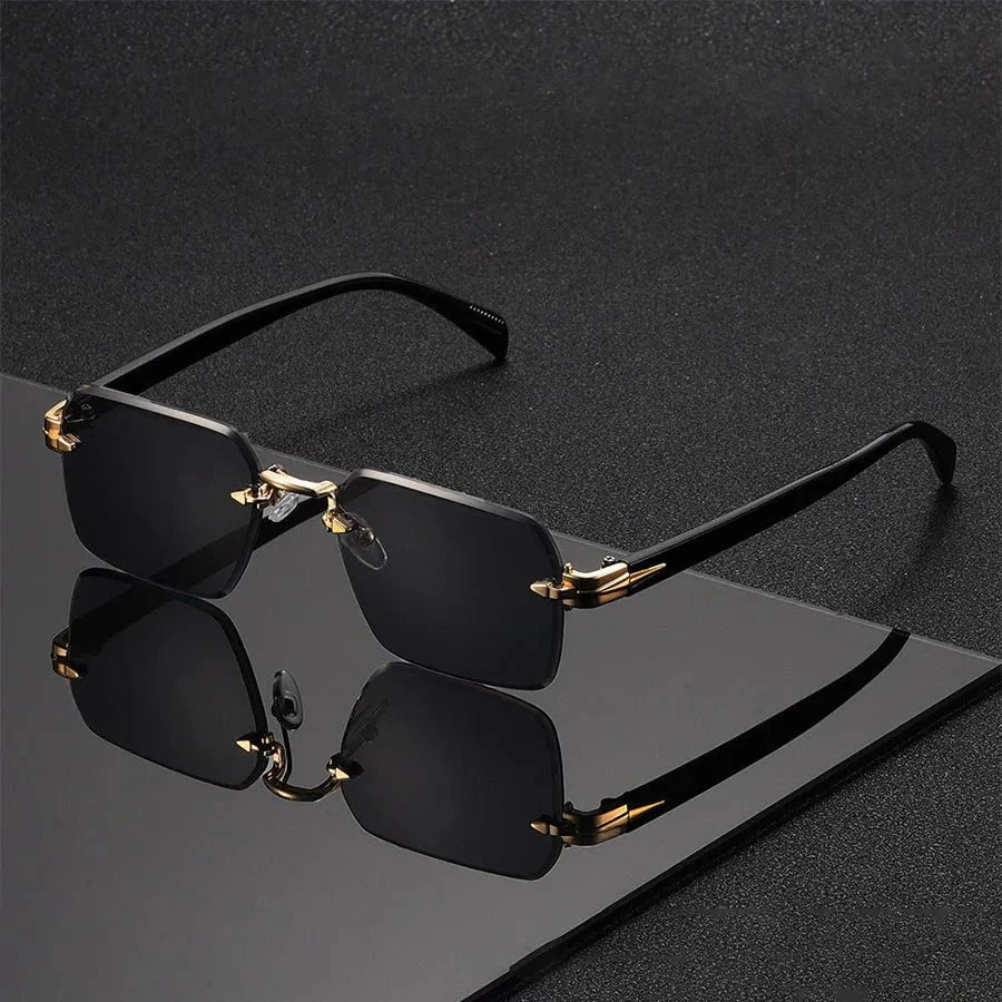 Rimless Gold Bridge Sunglasses – Gradient Tinted Lenses