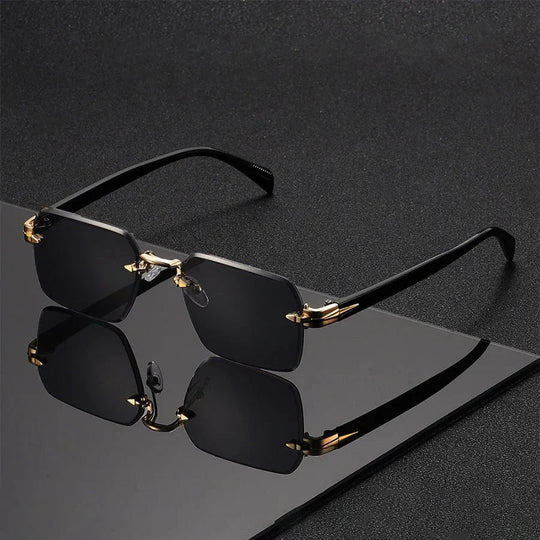 Rimless Gold Bridge Sunglasses – Gradient Tinted Lenses