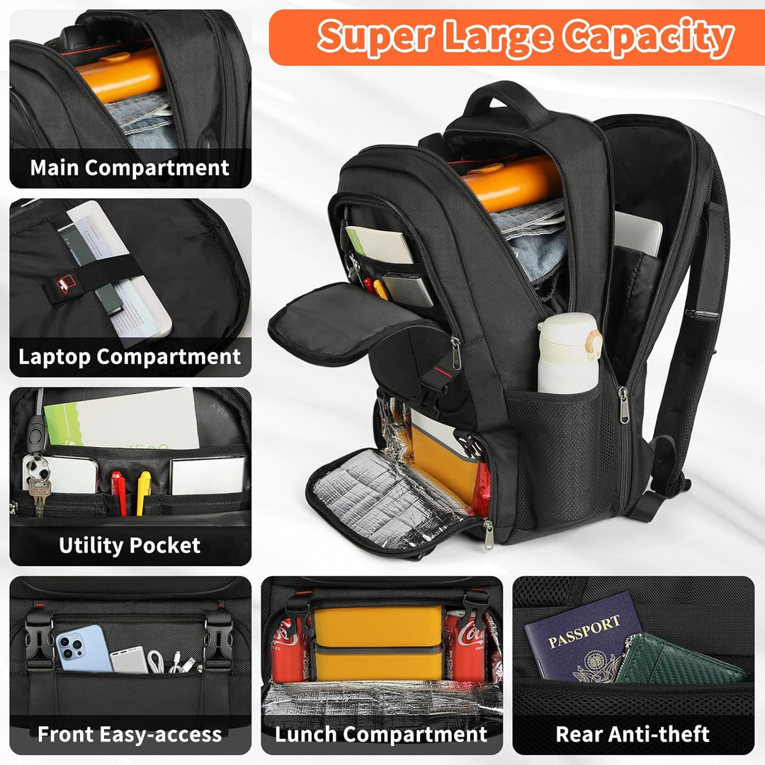 Extra Large Travel Laptop Backpack with USB Charging Port