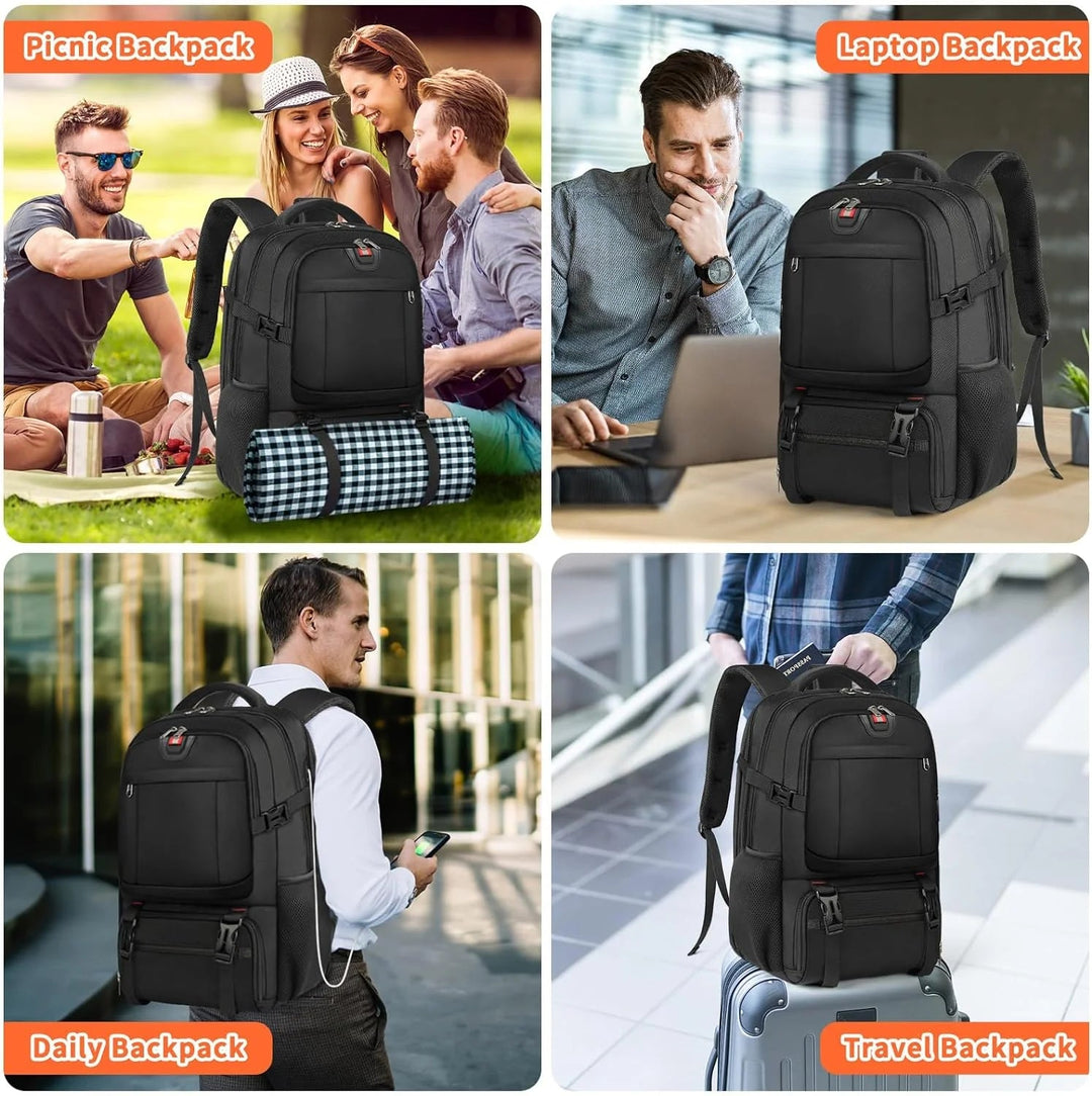 Extra Large Travel Laptop Backpack with USB Charging Port