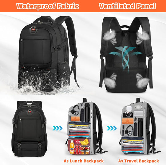 Extra Large Travel Laptop Backpack with USB Charging Port