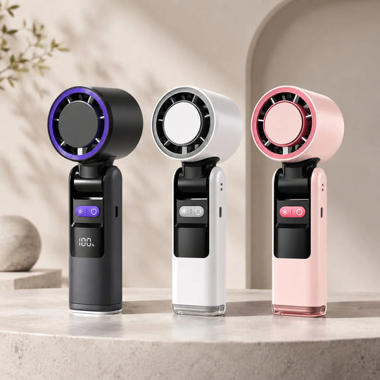 Rechargeable Handheld Fan with Flashlight