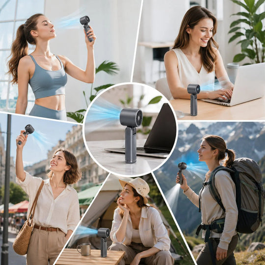 Rechargeable Handheld Fan with Flashlight